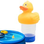 Duck Pool Yüzen Klor Dispenseri, Ayarlanabilir Serbest Bırakmalı Havuz Şamandırası, Ördek Şeklinde Klor Tablet Dispenseri Tutucu, Küçük ve Büyük Küvetler için 1 ve 3 İnç Tabletlere Uyar
