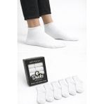 Ducks Socks Erkek 6'lı Pamuklu Kutulu Lastiksiz Siyah Dikişsiz Esnek Kısa Konç Sıkmayan Çorap - 40 - 45 - Beyaz