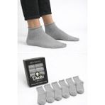 Ducks Socks Erkek 6'lı Pamuklu Kutulu Lastiksiz Siyah Dikişsiz Esnek Kısa Konç Sıkmayan Çorap - 40 - 45 - Gri