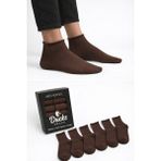 Ducks Socks Erkek 6'lı Pamuklu Kutulu Lastiksiz Siyah Dikişsiz Esnek Kısa Konç Sıkmayan Çorap - 40 - 45 - Kahverengi
