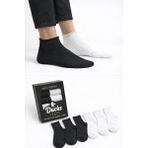 Ducks Socks Erkek 6'lı Pamuklu Kutulu Lastiksiz Siyah Dikişsiz Esnek Kısa Konç Sıkmayan Çorap - 40 - 45 - Siyah-Beyaz