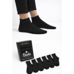 Ducks Socks Erkek 6'lı Pamuklu Kutulu Lastiksiz Siyah Dikişsiz Esnek Kısa Konç Sıkmayan Çorap - 40 - 45