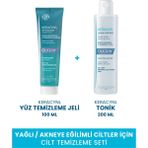 Ducray Akneye Eğilimli Ciltler İçin Temizleme Jeli 100 ml ve Tonik 200 ml Glikolik Asit İçerir