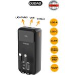 Dudao K15MAX 30.000 Mah Powerbank | 22.5W Süper Hızlı Şarj, Dahili Kablolu (3 In 1), Ultra Kapasite, Siyahrenk