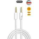 Dudao L12S Aux Ses Kablosu 3.5mm Jak Stereo | 1.2 Metre, Parazitsiz, Araba, Kulaklık, Hoparlör, Telefon Uyumlu - Beyaz