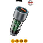 Dudao R4T 49W Süper Hızlı Araç Içi Çakmaklık Şarj Adaptörü | Usb-C Pd + USB Çıkış, Şeffaf Tasarım, Çift Portlu Güç - Beyaz