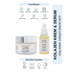 DUDELNA Kolajen Krem & Serum Seti | Yoğun Nem | Peptit Kompleks Anti-Aging Lifting Etkili Yüz & Cilt Bakımı