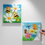 Dudu Ahşap Anaokulu İlkokul Etkinliği 2'li Tuval Boyama Seti 20 x 20 cm Uv Baskı + 6 Akrilik Boya + 1 Fırça Model 52
