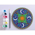 Dudu Gift Ahşap Mandala 20X20 cm Daire Mdf Üzerine Uv Baskı Modeller- Ay Yıldız Güneş Mandala Set Boyama