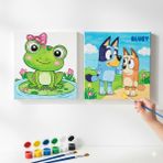 Dudu Gift Okul Etkinliği-2'li Tuval Boyama Seti. 20X20 cm Uv Baskı 6 Akrilik Boya 1 FIRÇA-MODEL-217