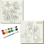 Dudu Gift TATİL-KARNE HEDİYESİ 2'li Tuval Boyama Seti 20X20 cm Uv Baskı 6 Akrilik Boya 1 FIRÇA-MODEL-220