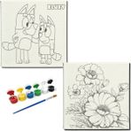 Dudu Gift TATİL-KARNE HEDİYESİ 2'li Tuval Boyama Seti 20X20 cm Uv Baskı 6 Akrilik Boya 1 FIRÇA-MODEL-364