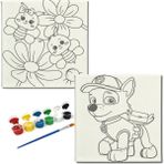 Dudu Gift TATİL-KARNE HEDİYESİ 2'li Tuval Boyama Seti 20X20 cm Uv Baskı 6 Akrilik Boya 1 FIRÇA-MODEL-406