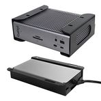 DUDUXI Thunderbolt 4 Dock/Thunderbolt 3 Dock ve Güç Kablosu için Masa Altında Masa Tutacağı, TS4 / TS3 Plus için Masa Altında Demir Depolama Rafı, Matkapsız, Tüm Donanımlarla Kolay Kurulum