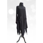 Due Stelle Gotik Siyah Asimetrik Uzun Elbise - Gotik Gece: Karanlığın Dansı Elbisesi - 2XS