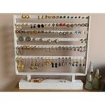 DU&ER 💍 Küpe Organizer Standı – Çok Bölmeli Takı ve Küpe Düzenleyici Dekoratif Stand - Beyaz