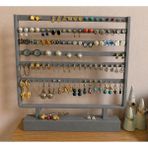 DU&ER 💍 Küpe Organizer Standı – Çok Bölmeli Takı ve Küpe Düzenleyici Dekoratif Stand - Gri
