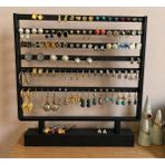 DU&ER 💍 Küpe Organizer Standı – Çok Bölmeli Takı ve Küpe Düzenleyici Dekoratif Stand - Siyah