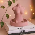DU&ER Modern Gövde Formlu Takı Tepsisi – Dekoratif Organizer - Pembe