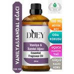 DUEY Vanilya&Sandal Ağacı Uçucu Yağ 100ML Buhurdanlık Yağı Difüzör Esansı Oda Kokusu Esansı