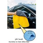 Duffa Çift Taraflı Araç Kurutma Ve Cam Silme Bezi Havlu Araç Temizleme Oto Kurutma Bezi Mikrofiber Bez