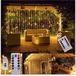 Duffa Kumandalı Perde Peri Led, 8 Fonksiyonlu USB Başlıklı 3 Metre Perde Led, Perde Asma Aparatı Hediye