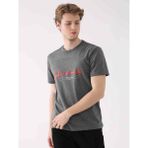 Dufy Antrasit Melanj Erkek Regular Fit Baskılı Casual O Yaka T-shirt - XL