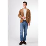 Dufy Bej Kadife Torba Cep Slim Fit Erkek Ceket - 52