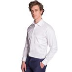Dufy Beyaz Erkek Regular Fit Düz Brent Yaka Uzun Kol Gömlek - 36117