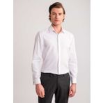 Dufy Beyaz Erkek Slim Fit Çizgili Brent Yaka Uzun Kol Gömlek - 58629