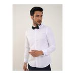 Dufy Beyaz Erkek Slim Fit Düz Ata Yaka Uzun Kol Gömlek