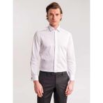 Dufy Beyaz Erkek Slim Fit Düz Brent Yaka Uzun Kol Gömlek - 60895 - 36