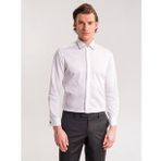 Dufy Beyaz Erkek Slim Fit Düz Brent Yaka Uzun Kol Gömlek - 60895