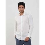 Dufy Beyaz Erkek Slim Fit Düz Klasik Yaka Uzun Kol Gömlek - 44