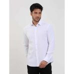 Dufy Beyaz Erkek Slim Fit Gofre Desenli Brent Yaka Uzun Kol Gömlek - 44