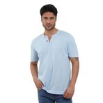Dufy Buz Mavisi Erkek Slim Fit Düz Düğmeli O Yaka Kazak - 104636