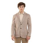 Dufy Camel Erkek Slim Fit Desenli Casual Mono Yaka Ceket - 94720