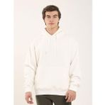 Dufy Ekru Erkek Oversize Düz Pamuklu Kapüşonlu Sweatshirt - 103712