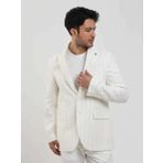 Dufy Ekru Erkek Regular Fit Çizgili Sivri Yaka Keten Ceket - 104438