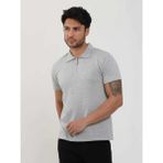Dufy Gri Erkek Slim Fit Baklava Desenli Polo Yaka T-shirt