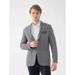 Dufy Gri Erkek Slim Fit Desenli Mono Yaka Ceket - 48