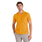 Dufy Hardal Erkek Slim Fit Düz Küba Yaka Kısa Kol Gömlek - 58164