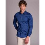Dufy İndigo Erkek Slim Fit Düz Paul Yaka Uzun Kol Gömlek - 36 - Indigo