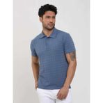 Dufy İndigo Erkek Slim Fit Jakarlı Polo Yaka T-shirt