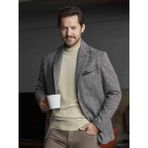 Dufy Kahverengi Erkek Slim Fit Melanj Desenli Casual Mono Yaka Ceket - 46