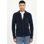 Dufy Lacivert Düğmeli Düz Regular Fit Erkek Triko Hırka - 2XL