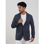 Dufy Lacivert Erkek Slim Fit Çizgili Sivri Yaka Ceket - 104442