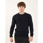 Dufy Lacivert Erkek Slim Fit Düz Klasik O Yaka Kazak - 97514