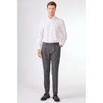 Dufy Lacivert Erkek Slim Fit Melanj Desenli Klasik Pantolon - 97648