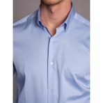Dufy Mavi Düz Erkek Gömlek - Ekstra Slim Fit-DU1999011017A - 40